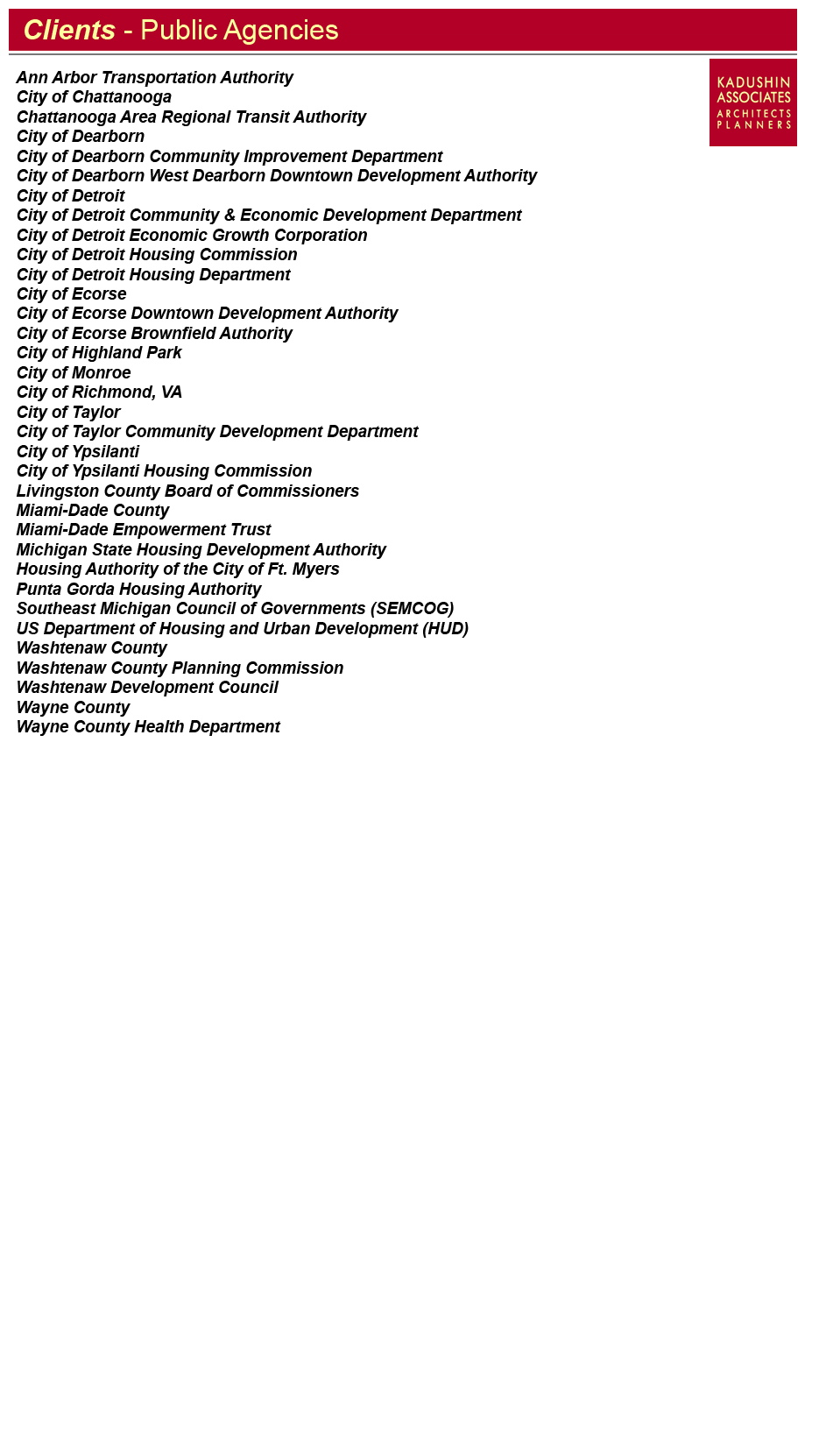 Clients-Public Agencies